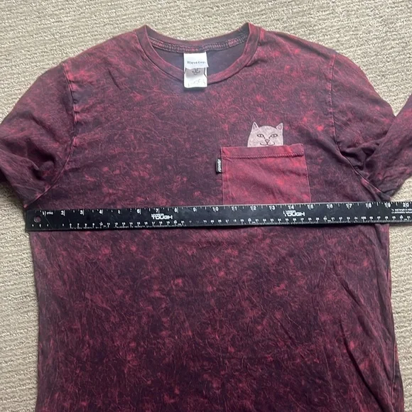 RIPNDIP Lord Nermal Shirt Men Size S Pocket Tee Burgundy Long Sleeve SZ S - Picture 8 of 8